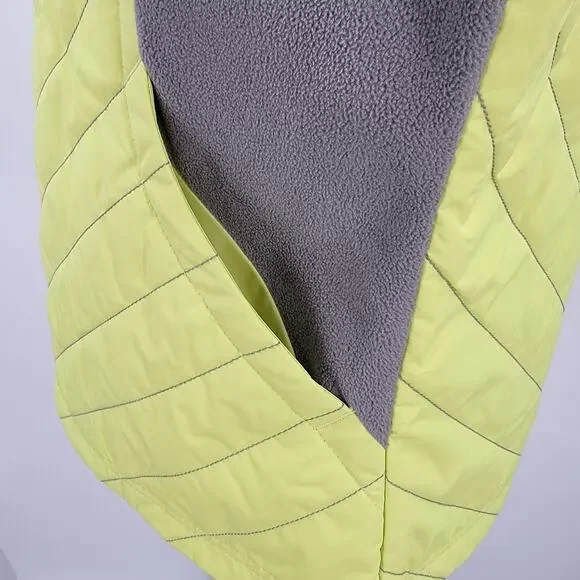Columbia Quilted Vest Womens Large Yellow Gray Full Zip Pockets - Picture 8 of 12